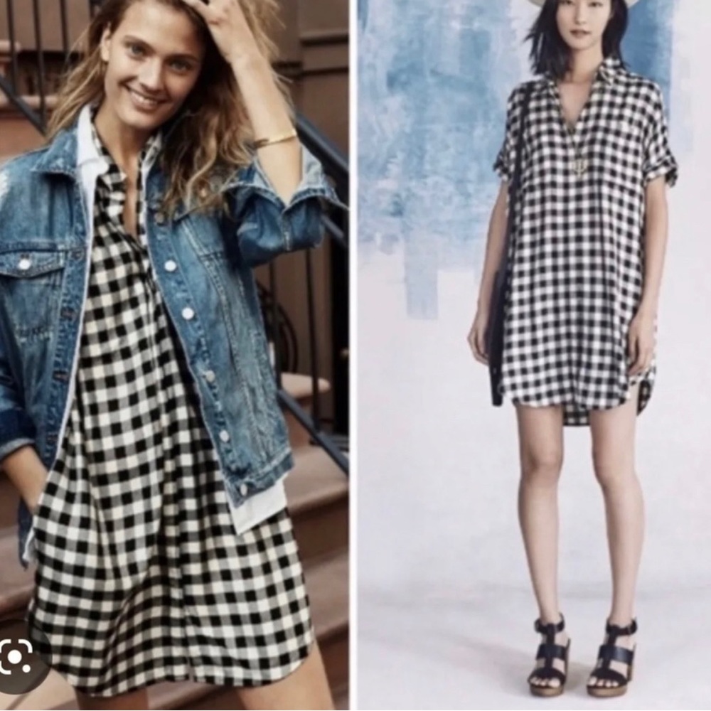Madewell Courier Shirtdress in Checkered Plaid